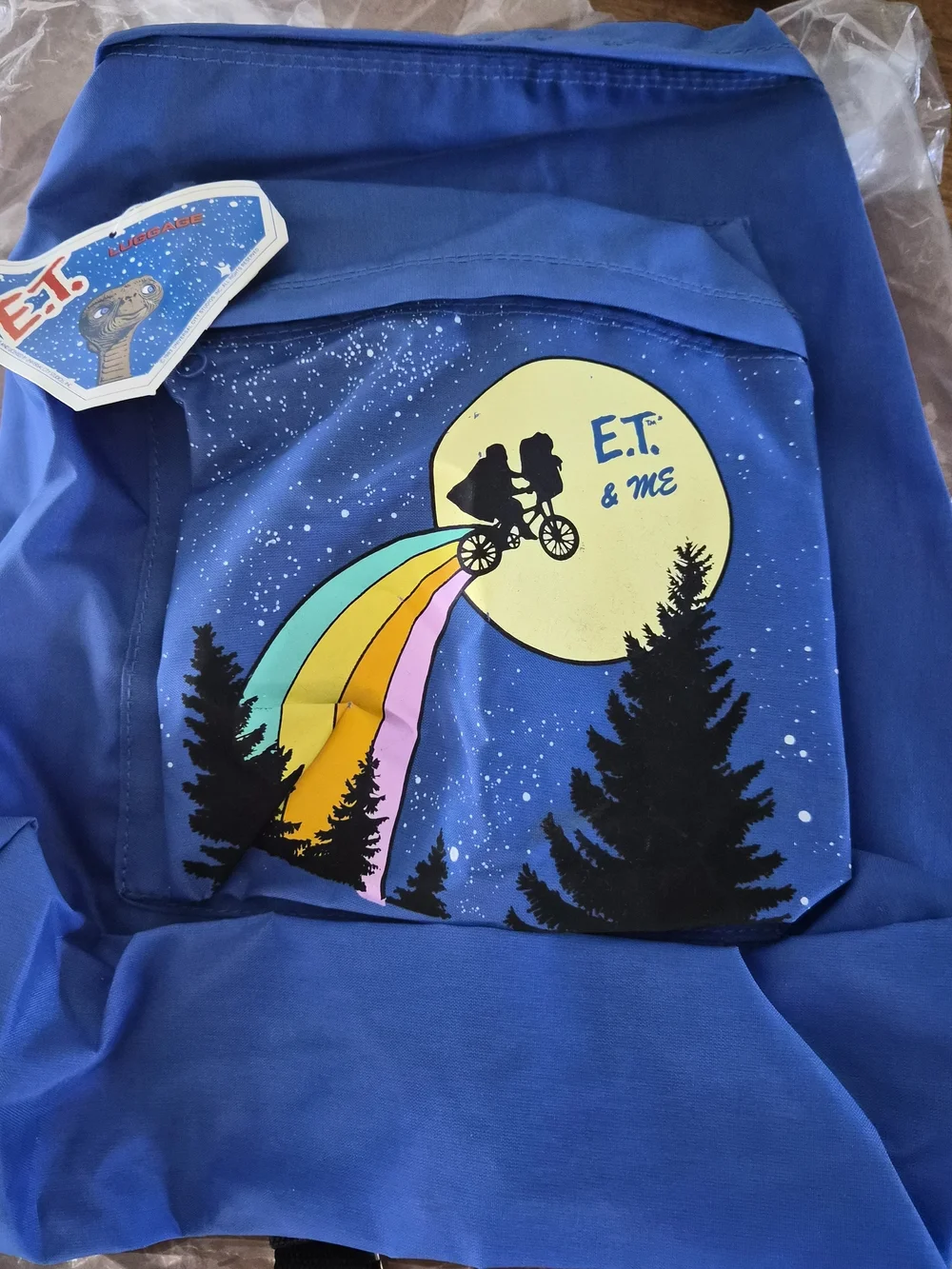 E.T. & Me Rainbow Moon Graphic Blue Hoodie